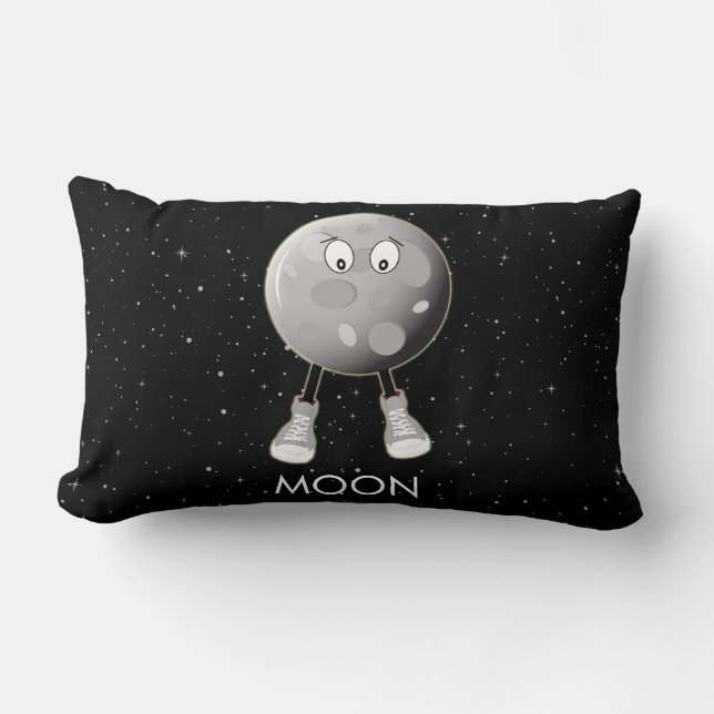 Coussin Rectangle La Lune et les étoiles dans l'espace (Recto)