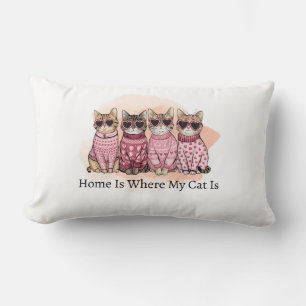 Coussin Rectangle La maison est où est mon chat
