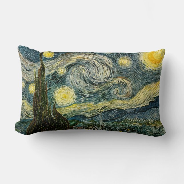 Coussin Rectangle La nuit étoilée de Vincent van Gogh (1889) (Recto)