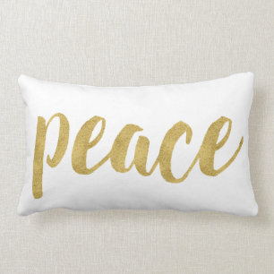 Coussin Rectangle La Paix Moderne En Or Festif Vacances Décor