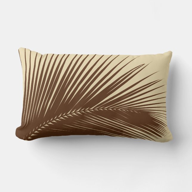 Coussin Rectangle La palmette - brun foncé et se bronzent (Recto)