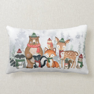 Coussin Rectangle La petite forêt d'hiver Animaux La petite pépinièr