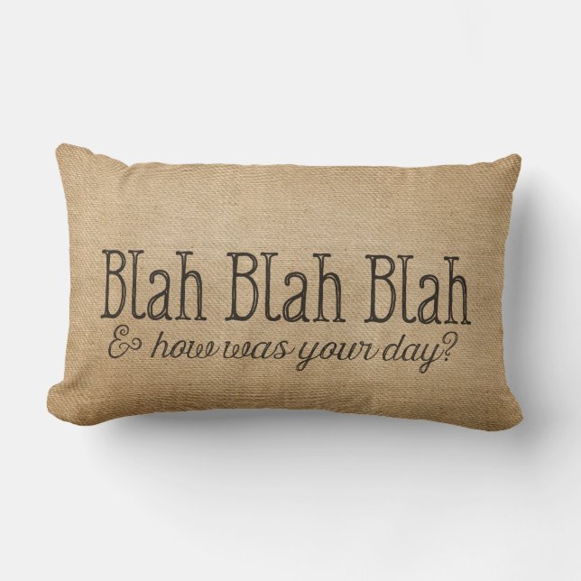 Coussin Rectangle La toile de jute laisse Blah fade allait comment (Recto)