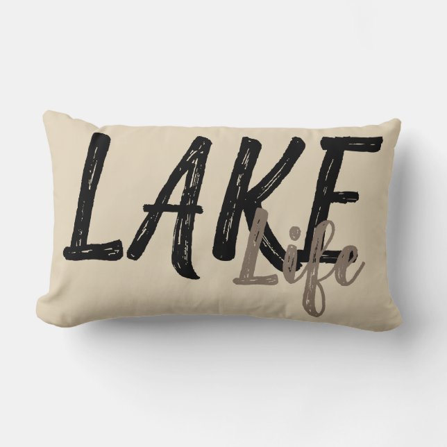 Coussin Rectangle LA VIE DU LAC nautique | (Recto)