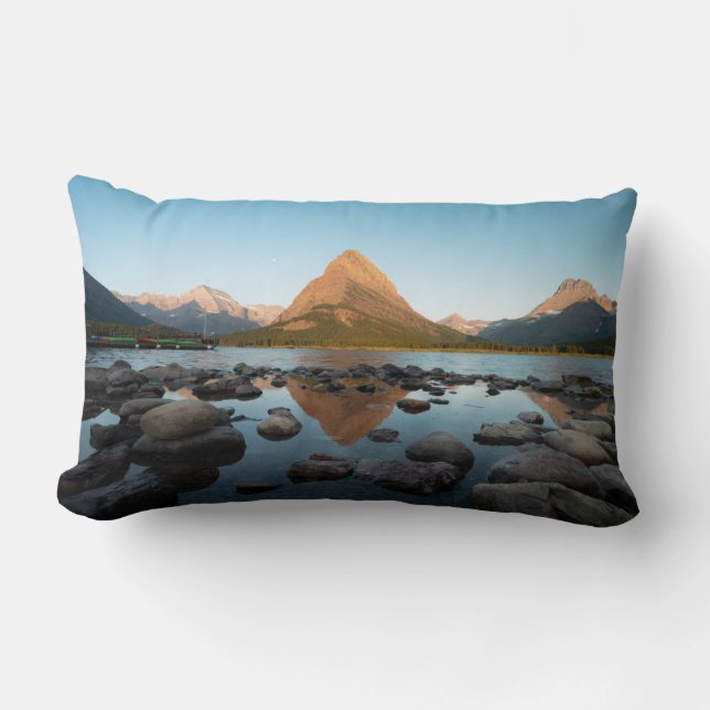 Coussin Rectangle Lac Mountain | Parc national du Glacier (Recto)