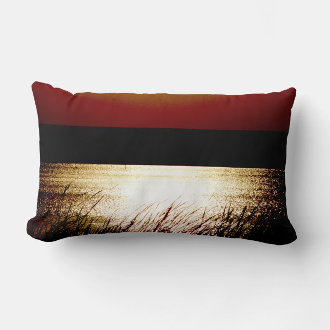 Coussin Rectangle Lac Sunset (Recto)