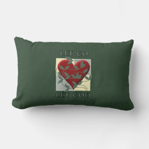 Coussin Rectangle Laisser Dieu Récupérer Citation Slogan Coeur Rouge