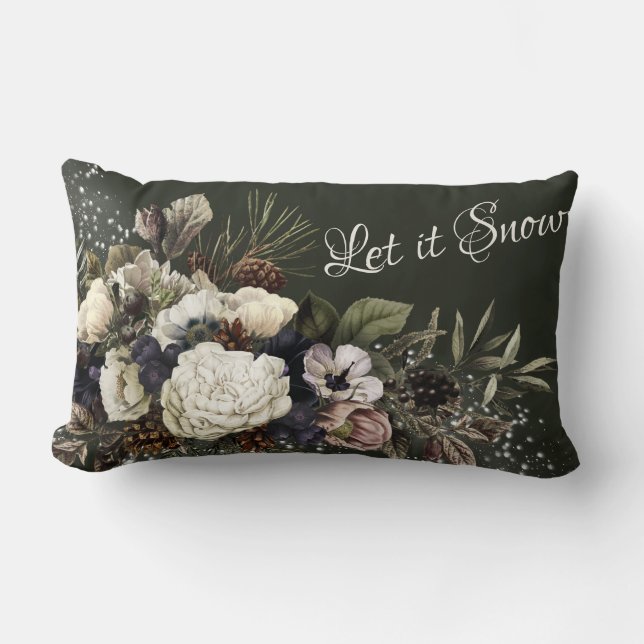 Coussin Rectangle Laisser neiger l'élégante floraison du jardin d'hi (Recto)