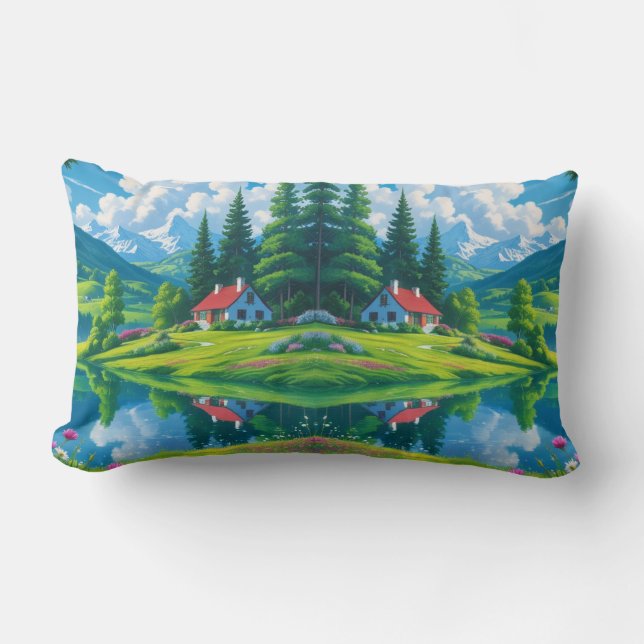 Coussin Rectangle Lakeside Serenity - Magique Hills (Recto)