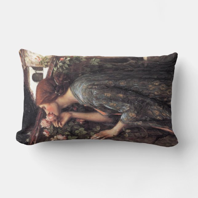 Coussin Rectangle L'âme du Rose (par John William Waterhouse) (Recto)