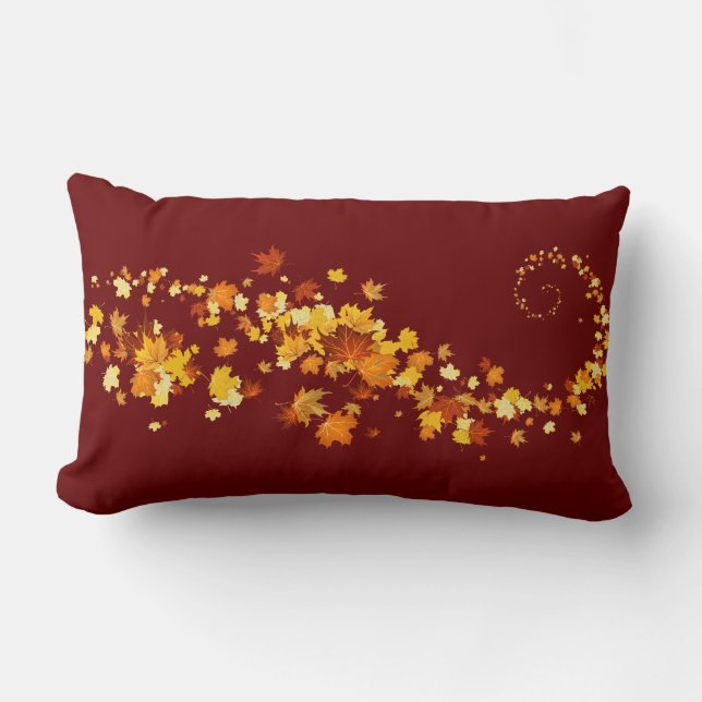 Coussin Rectangle Lancer des feuilles d'automne (Recto)