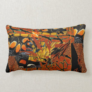 Coussin Rectangle lancer l'oreiller avec rouille, orange et noir