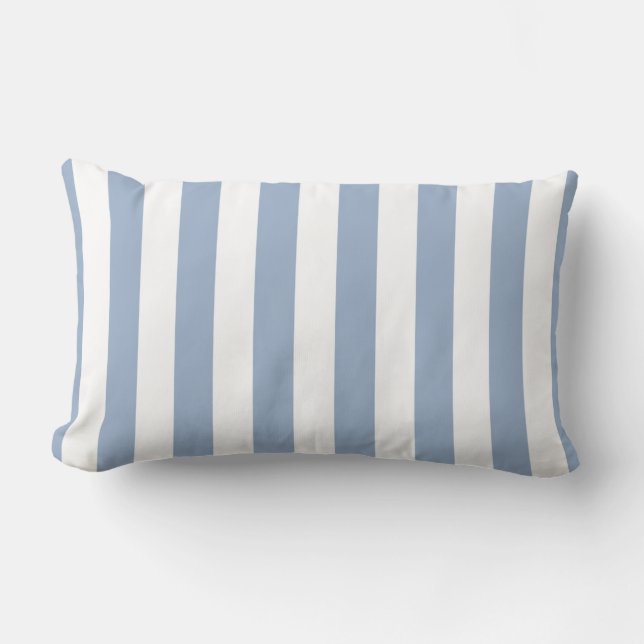 Coussin Rectangle Lancer l'oreiller Bleu et blanc bande (Recto)