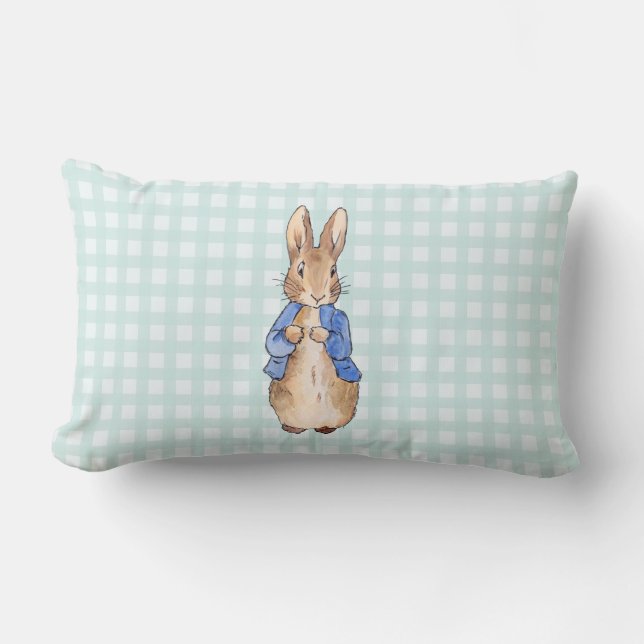 Coussin Rectangle Lapin classique en veste bleue (Recto)