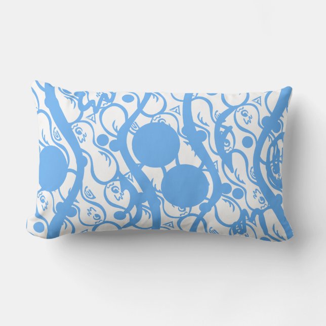 Coussin Rectangle Larva bleue (Recto)