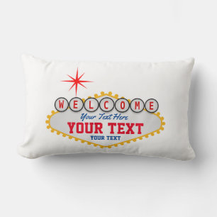 Coussin Rectangle Las Vegas Bienvenue Votre Texte