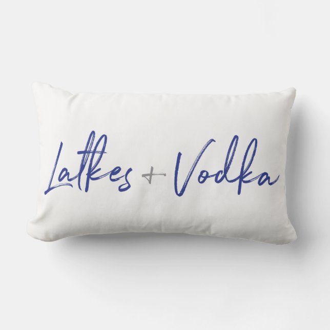 Coussin Rectangle Latkes de Hanoukka et carreau modernes de vodka (Recto)