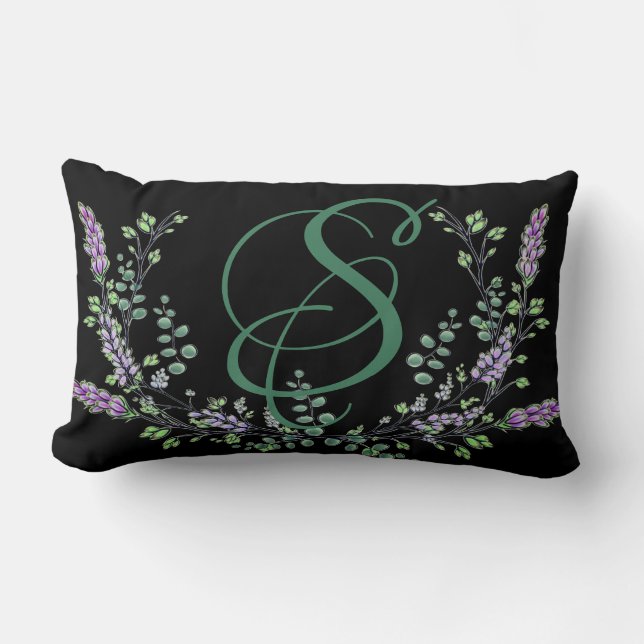 Coussin Rectangle Lavande et Eucalyptus (Recto)