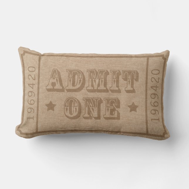 Coussin Rectangle Le billet de théâtre lunatique de cirque admettent (Recto)