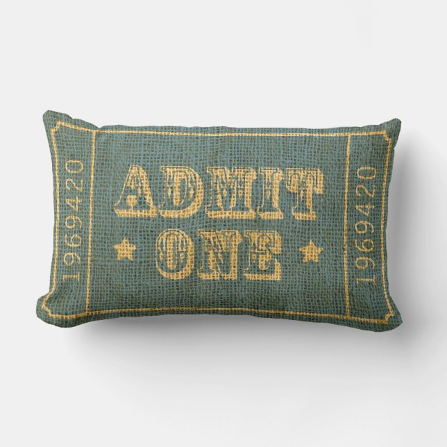 Coussin Rectangle Le billet de théâtre lunatique de cirque admettent (Recto)