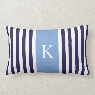 Coussin Rectangle Le bleu marine barre le monogramme