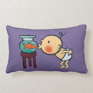 Coussin Rectangle Le bocal à poissons embrasse le poisson rouge