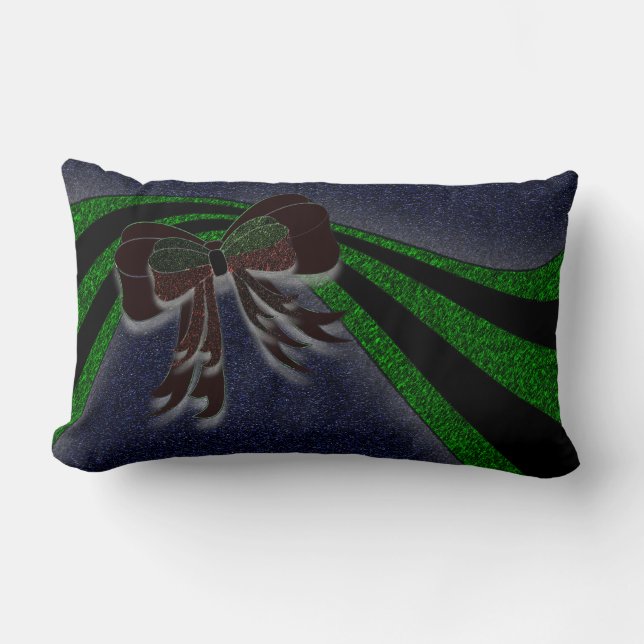 Coussin Rectangle Le Bow de Noël - (Recto)