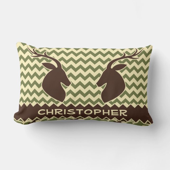 Coussin Rectangle Le camouflage de mâle de cerfs communs de Chevron (Recto)