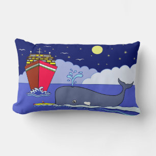Coussin Rectangle Le capitaine Kayak sauvé par une baleine