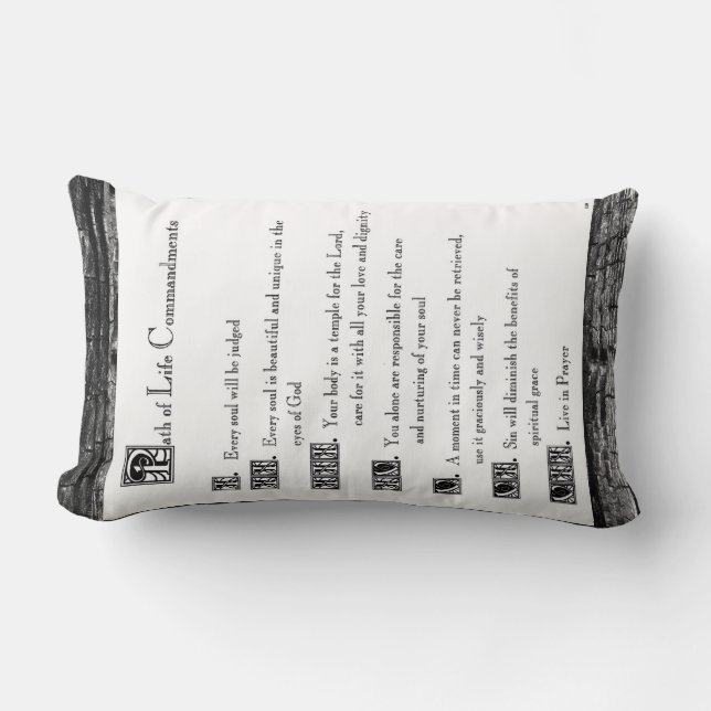 Coussin Rectangle Le chemin de vie des commandements (Recto)