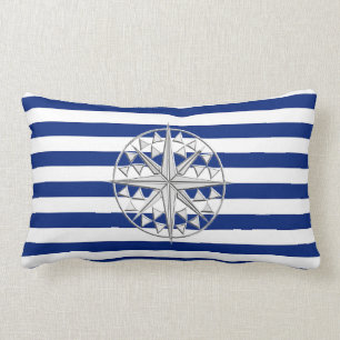 Coussin Rectangle Le chrome aiment la boussole sur les rayures