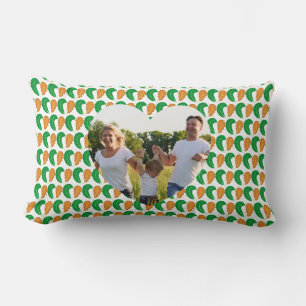 Coussin Rectangle Le cœur de la nature Photo de feuilles vertes et b