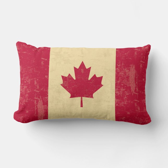 Coussin Rectangle Le drapeau du cru du Canada s'est fané (Recto)