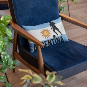 Coussin Rectangle Le footballeur du drapeau argentin utilise point c