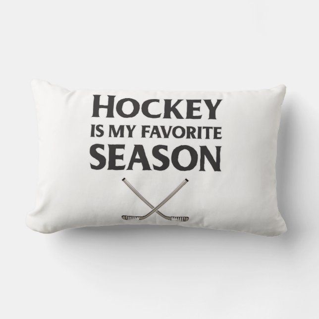 Coussin Rectangle Le hockey est ma saison préférée (Recto)
