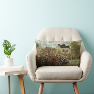 Coussin Rectangle Le Jardin de Monet à Argenteuil de Claude Monet
