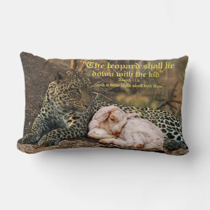Coussin Rectangle Le léopard s'allongera avec l'agneau Isaïe 11