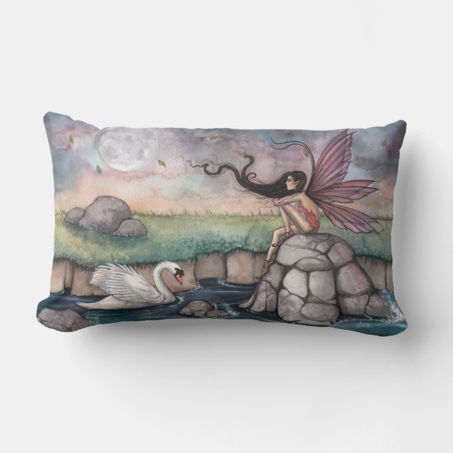 Coussin Rectangle Le lieu de rencontre Fairy and Swan Imaginaire Art (Recto)