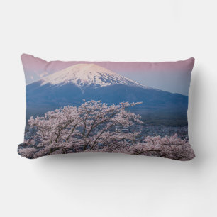 Coussin Rectangle Le mont Fuji et les fleurs de cerisiers