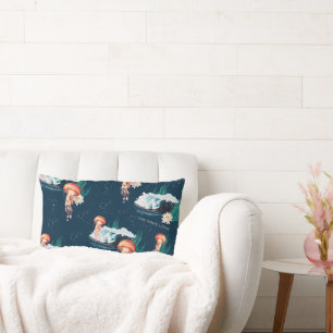 Coussin Rectangle Le Motif de la méduse blanche Lotus Ocean