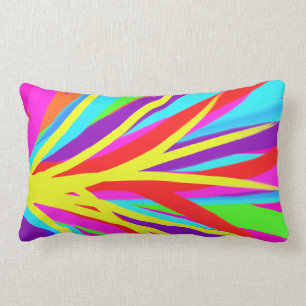 Coussin Rectangle Le pinceau coloré vif frotte l'art Girly