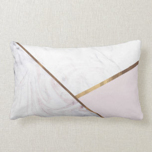 Coussin Rectangle Le remous rose de marbre d'or et rougissent charme
