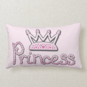 Coussin Rectangle Le rose mignon imprimé perle princesse Crown