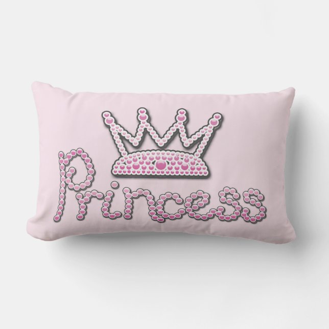 Coussin Rectangle Le rose mignon imprimé perle princesse Crown (Recto)