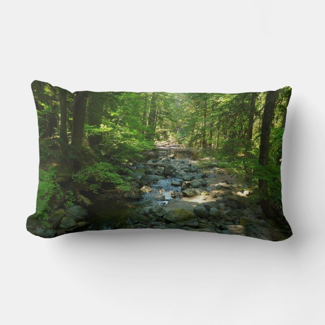Coussin Rectangle Le ruisseau Laughwater au parc national Mount Rain (Recto)
