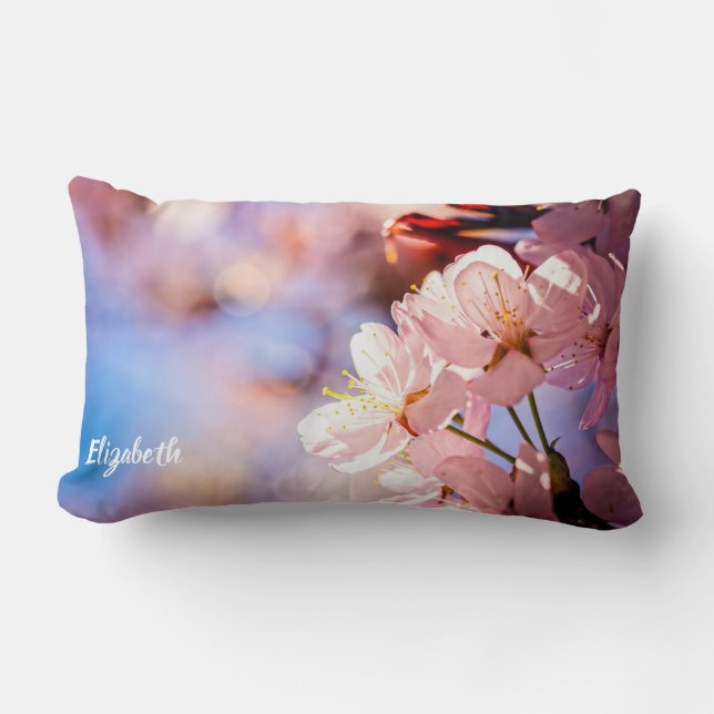 Coussin Rectangle Le Sakura S'Éclate Par Un Jour De Soleil (Recto)