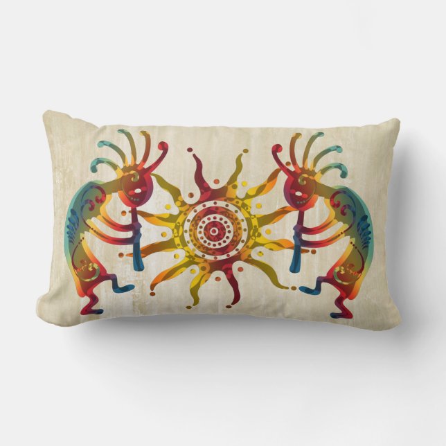 Coussin Rectangle LE SOLEIL DE DUO DE KOKOPELLI + vos idées (Recto)