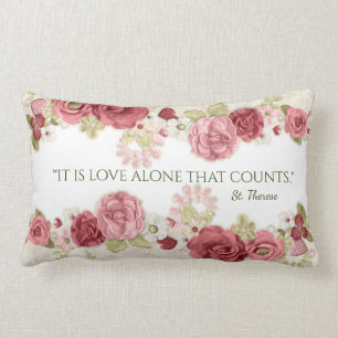 Coussin Rectangle Le texte nommé vintage floral de rose de rose