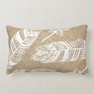 Coussin Rectangle Le tribal blanc de Boho fait varier le pas de la