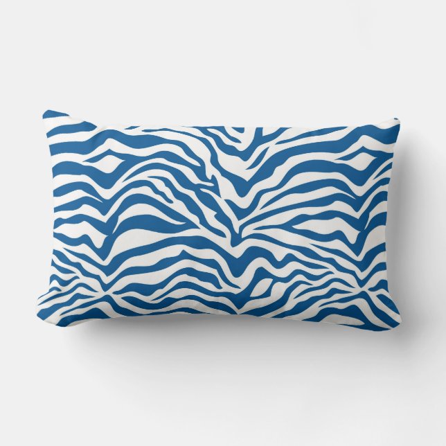Coussin Rectangle Le zèbre bleu d'amusement barre le poster de (Recto)